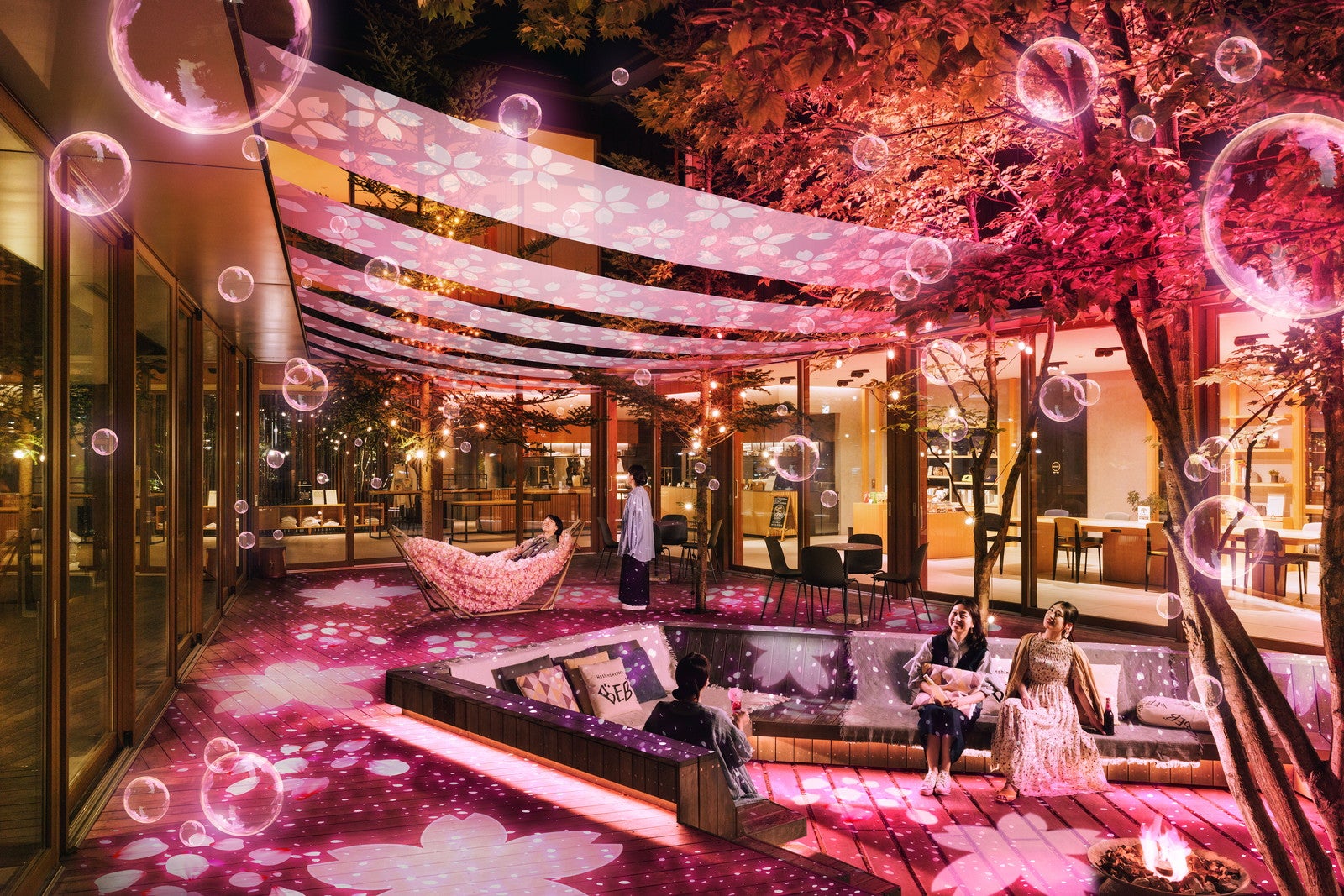 夜桜チルナイト／画像提供：星野リゾート