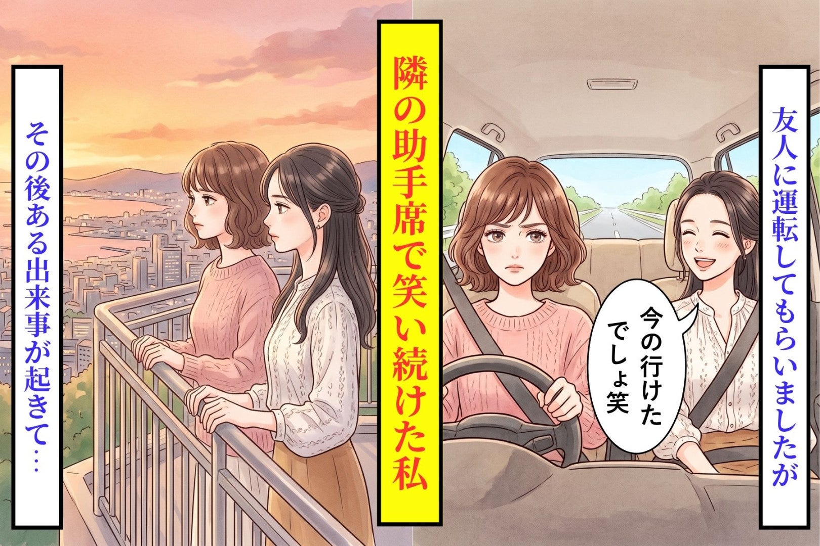 免許もないのに「ブレーキ早すぎない？」と言い続けた私→山道で対向車が現れ、言いかけた言葉を飲み込んだ
