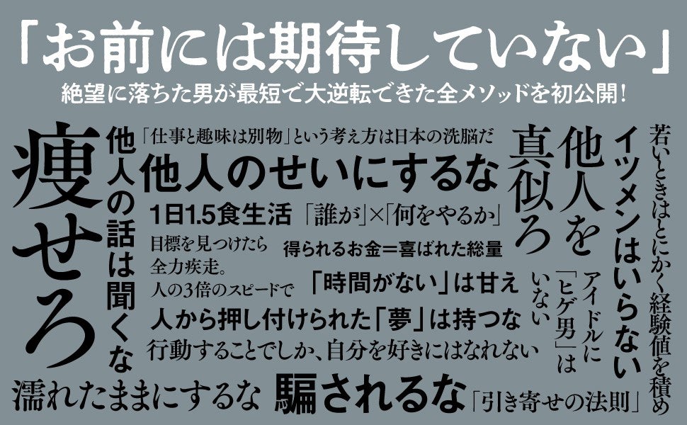 「死ぬか変わるか 25歳の僕が年商30億を稼いだ7つの方法」（提供写真）