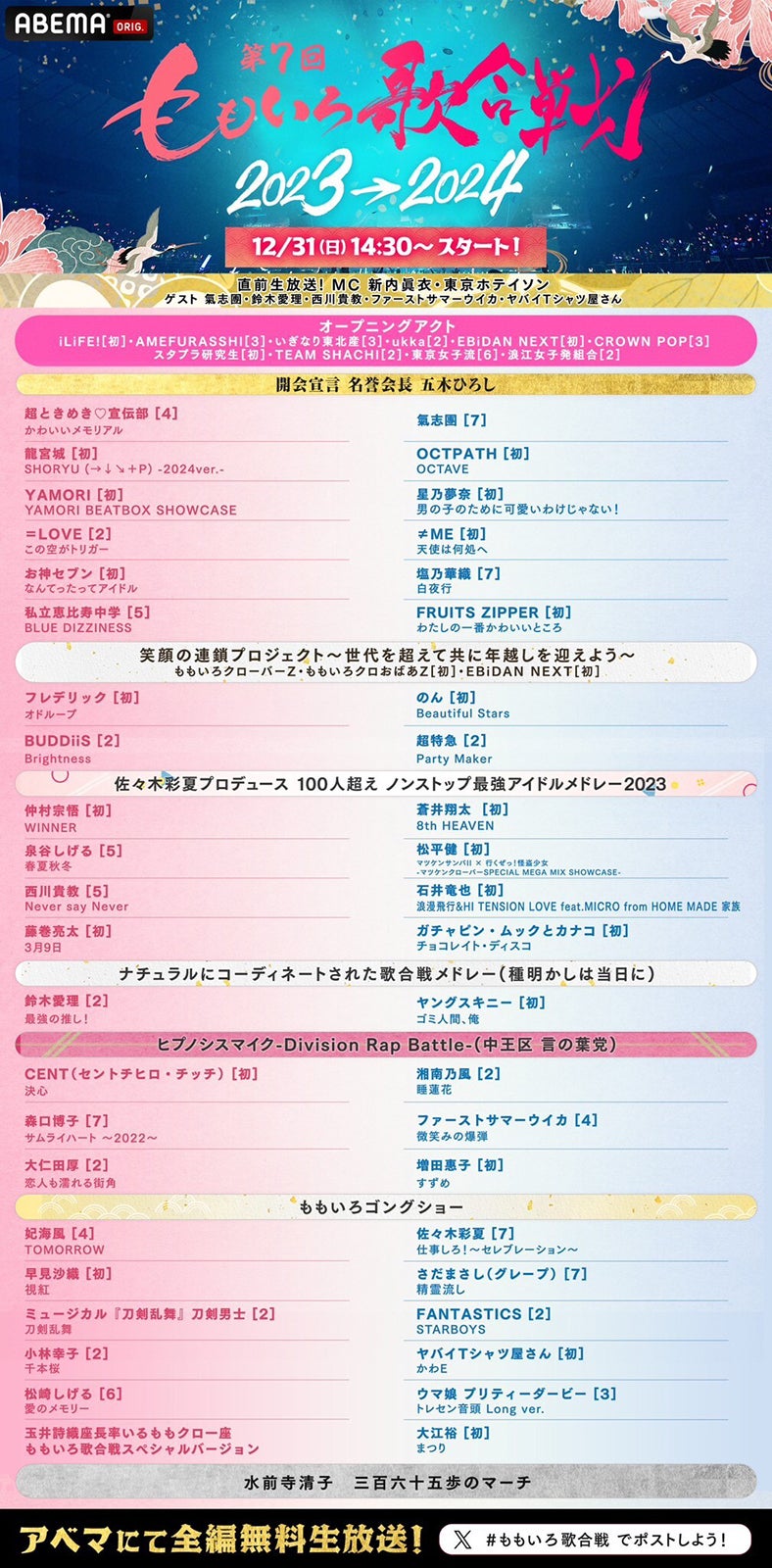 「第7回 ももいろ歌合戦」（C）AbemaTV, Inc.