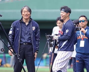 侍J・佐藤輝 松井秀喜氏と感激夢の3分間 パワーに確実性増した打撃を評価「すごくうれしかった」侍合宿スタート