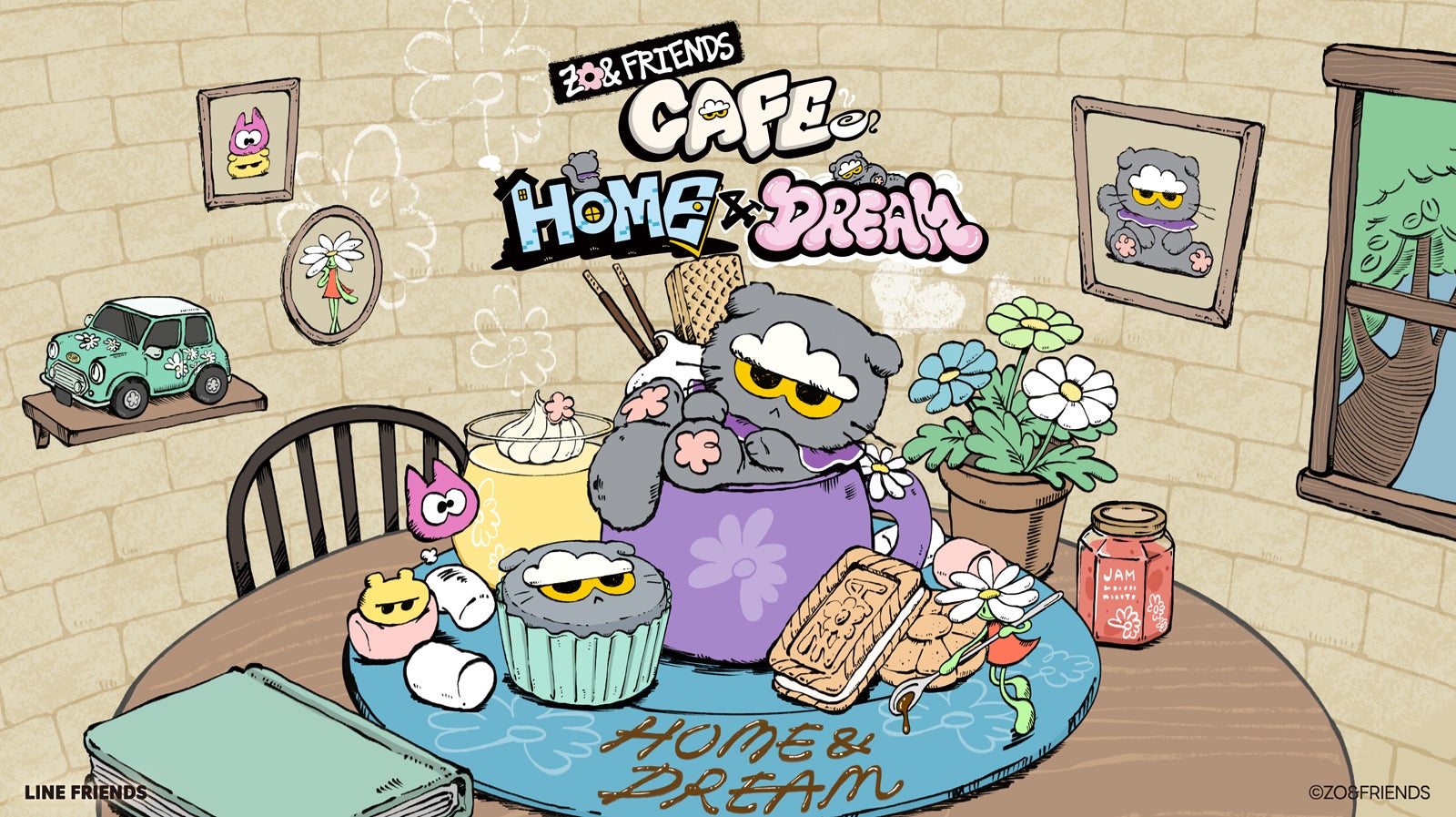 G-DRAGON手掛ける「ZO&FRIENDS」コラボカフェ初開催 別注ぬいぐるみや来店ノベルティも充実