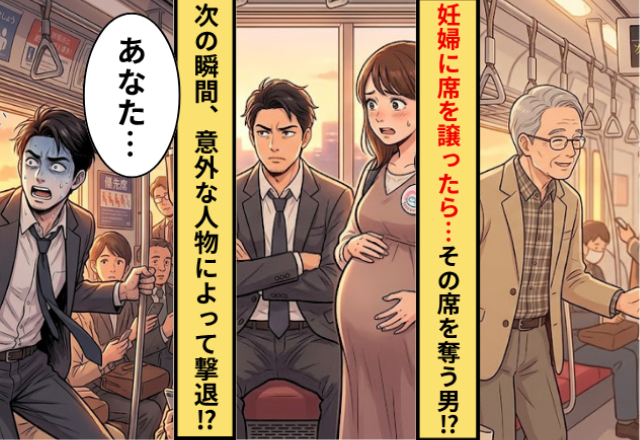 妊婦に席を譲ったのに…その席を奪う男！？次の瞬間⇒「あなた…」意外な人物によって撃退！？