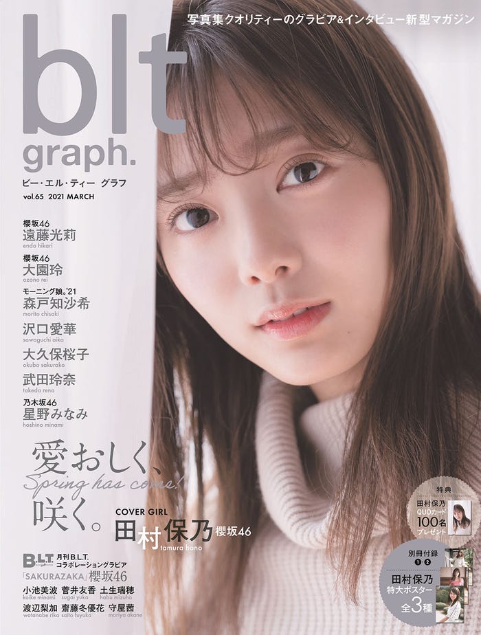 「blt graph. vol.65」(東京ニュース通信社刊)表紙:田村保乃(提供写真)