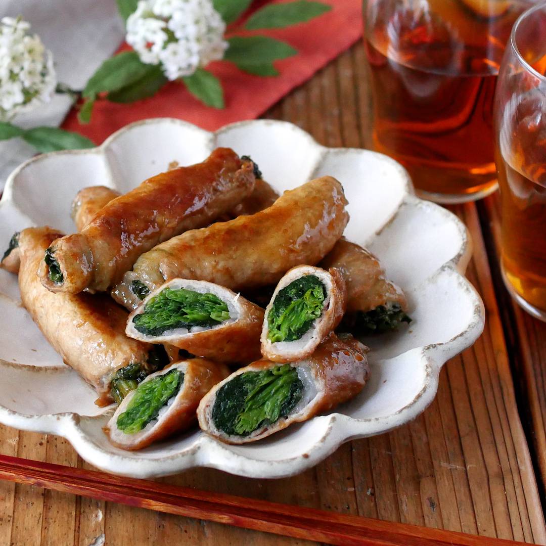 お弁当にも!肉巻きほうれん草のバタポン焼き