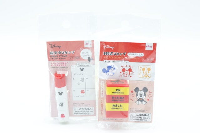 ダイソー　絵文字スタンプ（ミッキーマウス）　3段式スタンプ（ミッキーマウス）　パッケージ