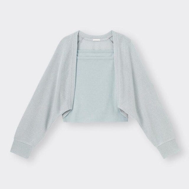 GU　着こなしパターン　6種　たむ　イラスト　キャミソールセットボレロカーディガン