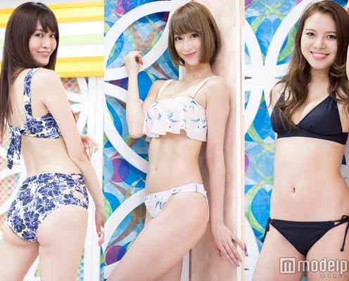 美バスト&美くびれに視線集中 ビキニでSEXYステージ<深夜のトレンド水着ファッションショー>