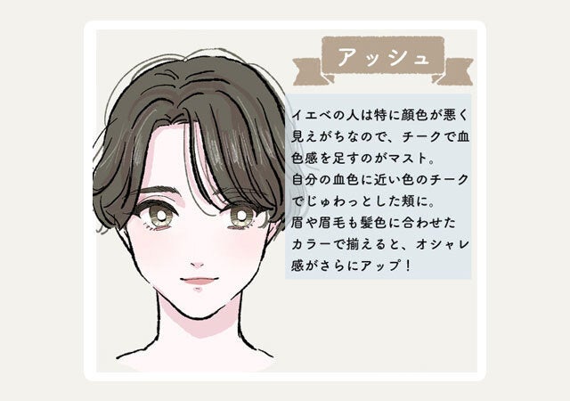 ヘアカラー別メイク　アッシュ