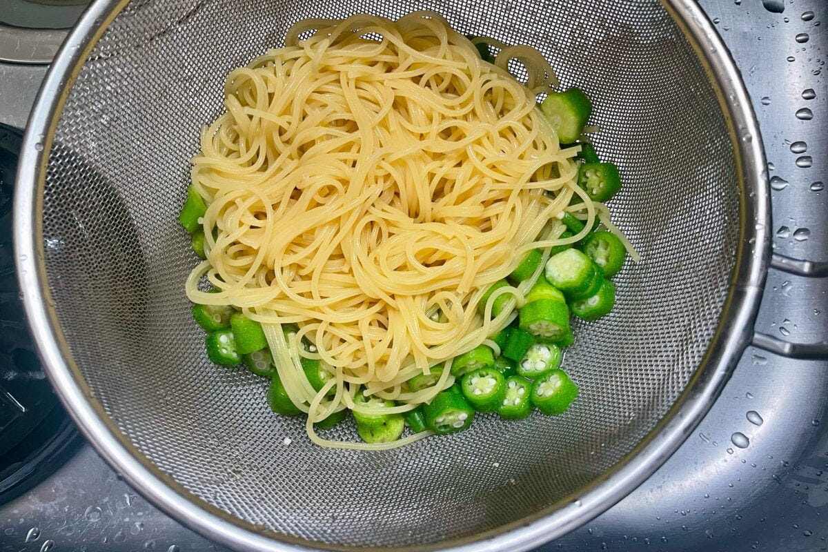 オクラの冷製パスタ