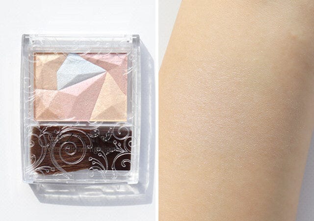 セザンヌ　ツヤ肌アイテム　パールグロウハイライト　オーロラプリズム　スウォッチ