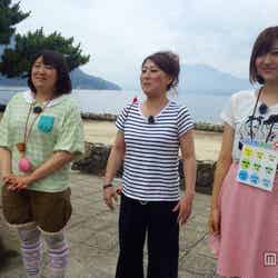 広島を訪れた(左から) 黒沢かずこ、友近、菊地亜美(C)CBC