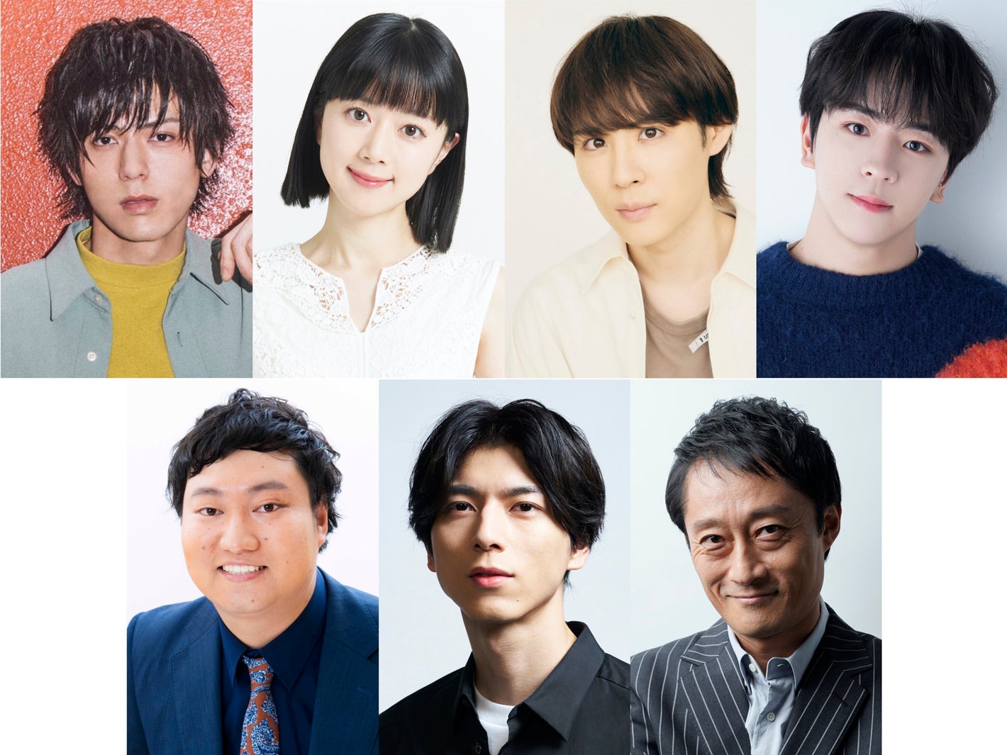 （上段左から）加藤将、工藤晴香、樋口裕太、大澤駿弥（下段左から）兎、小松準弥、稲荷卓央（C）澤井啓夫／集英社・ボボステ製作委員会