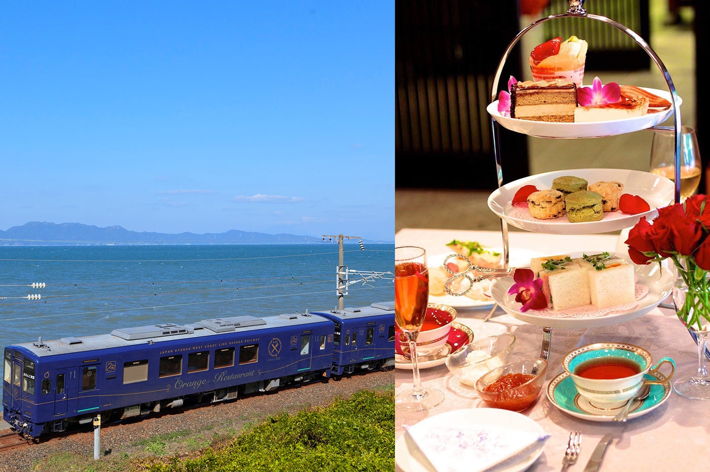 おれんじ食堂「アフタヌーンティー列車」が特別運行、青い海と極上スイーツを堪能／画像提供：水俣市役所、熊本県