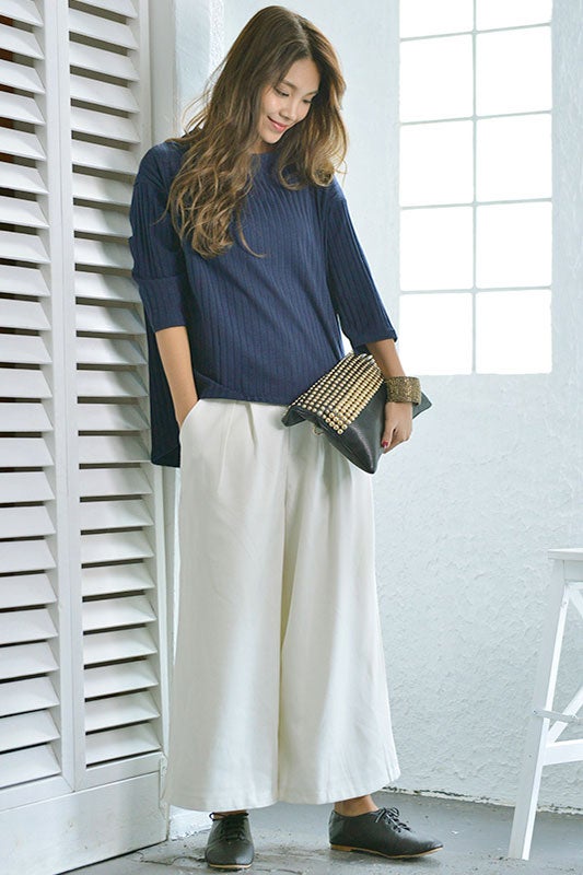 七分袖のリブ風変形プルオーバー「coca」2,690円（税込）／画像提供：coca