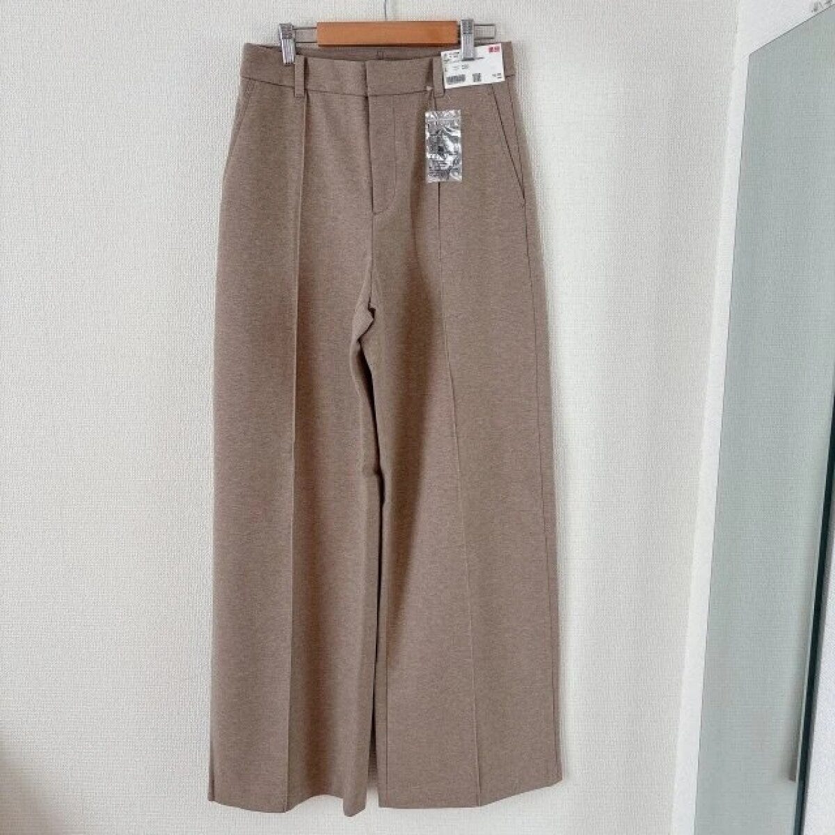 ブラッシュドジャージーワイドパンツ 2025ユニクロ大人女性おすすめブラッシュドジャージーワイドパンツ