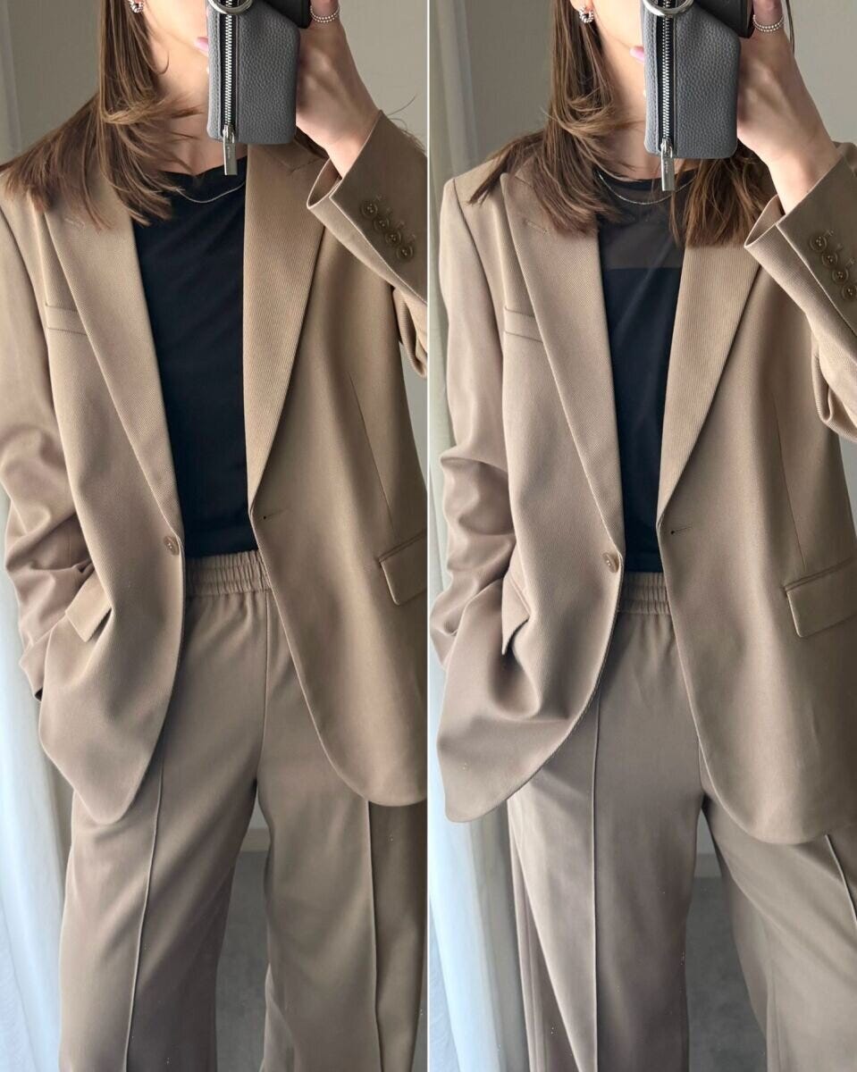 ユニクロのシアーTとシアーメッシュクルーネックT着用3