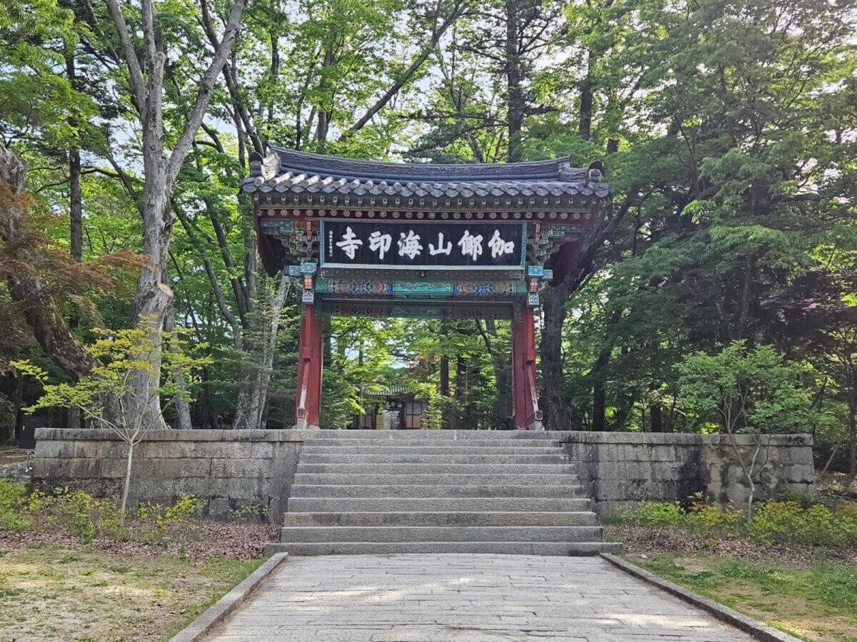 深い山の奥にある海印寺。自然に囲まれている