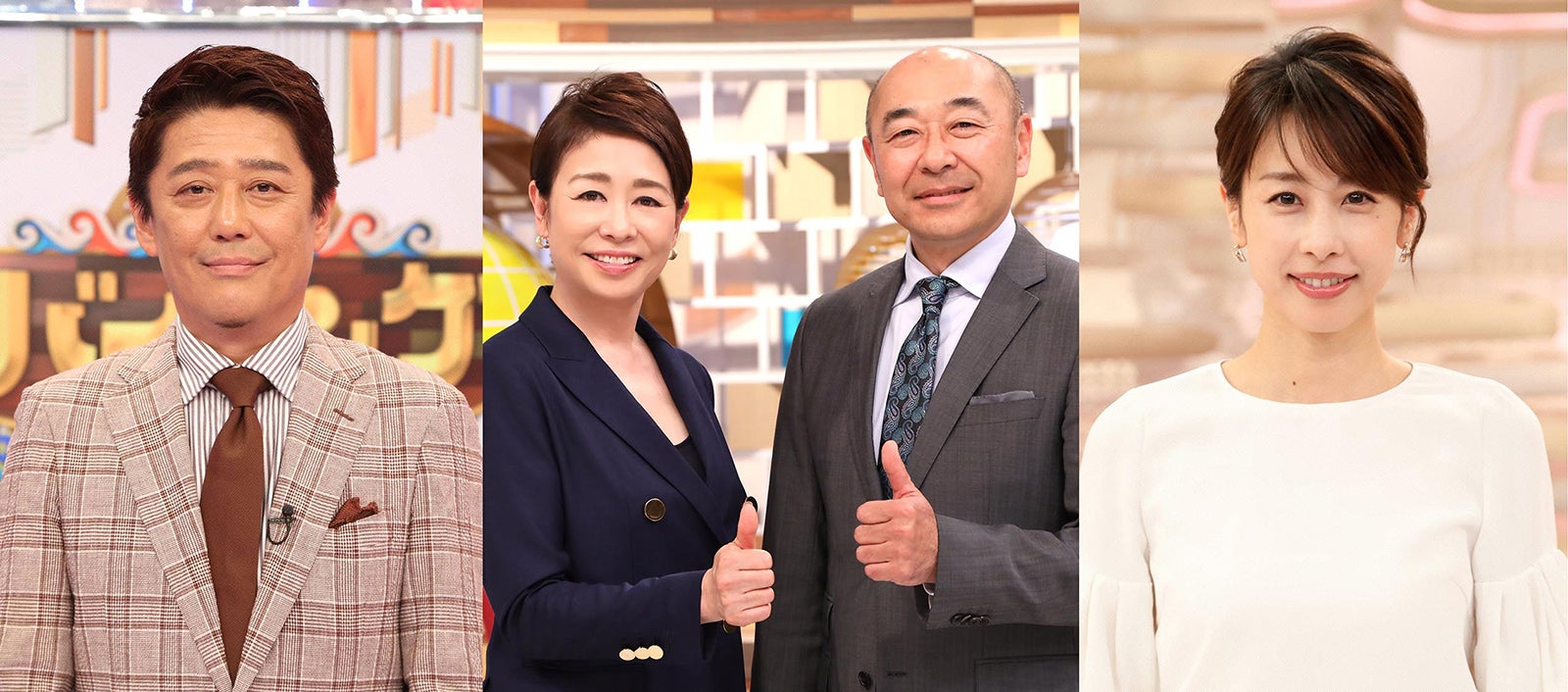 （左から）坂上忍、安藤優子、高橋克実、加藤綾子（C）フジテレビ