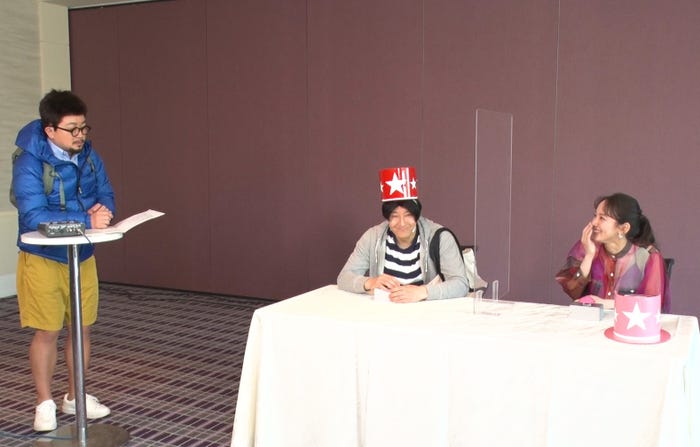 (左から)松尾駿、長田庄平、吉岡里帆(C)フジテレビ