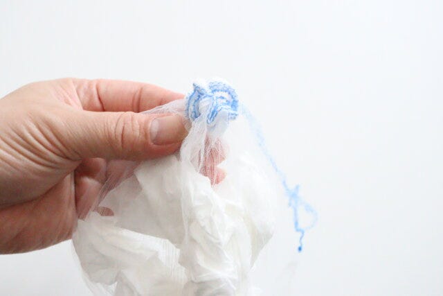 セリア　水切りストッキングネット　紐　口が閉じる