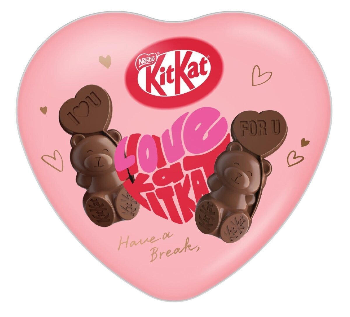 ファミマのキットカット　ハートフルベアー　ハート缶