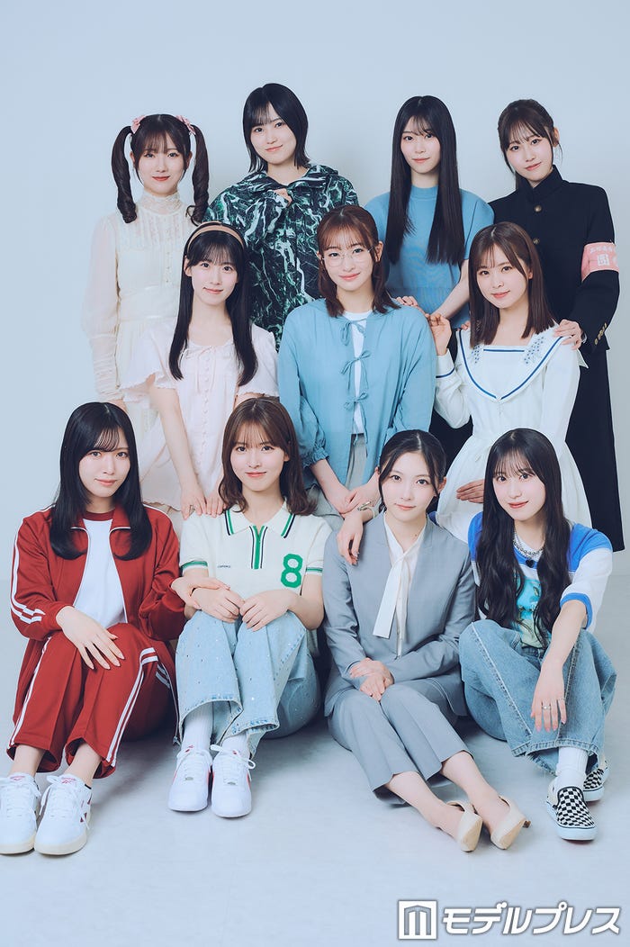 櫻坂46三期生/(上段)小田倉麗奈、的野美青、山下瞳月、向井純葉(中段)石森璃花、小島凪紗、遠藤理子(下段)村山美羽、中嶋優月、谷口愛季、村井優(C)モデルプレス