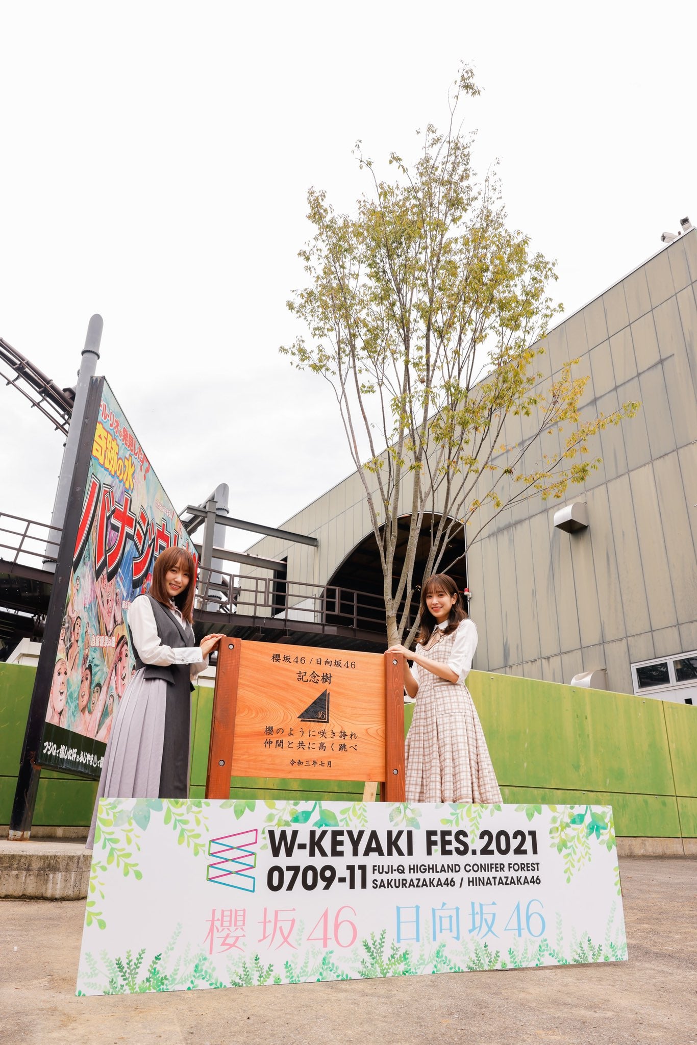 櫻坂46菅井友香＆日向坂46佐々木久美「W-KEYAKI FES.」開催記念のケヤキの木設立報告