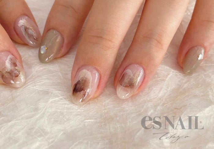 “じゅわっ”としたデザインが可愛いインクネイル(提供画像:esNAIL)