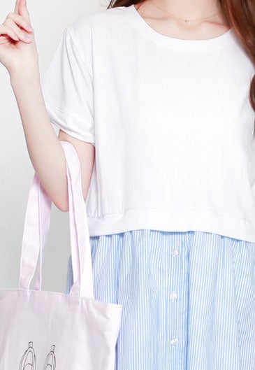 レースorストライプドッキングワンピース「salus」2,990円（税込）