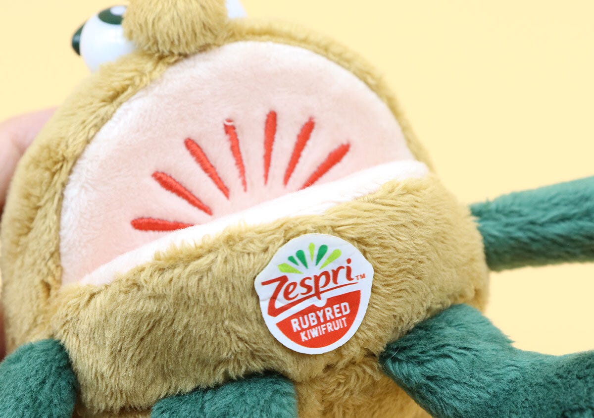 ルビーレッドキウイぬいぐるみエコバッグディテール