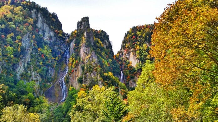 層雲峡の名爆、銀河の滝と流星の滝