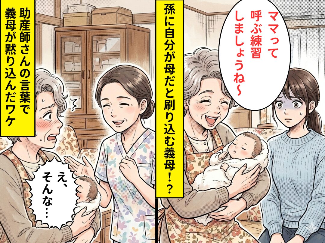 「ママって呼ぶ練習しましょ」孫に自分が母だと刷り込む義母！？しかし⇒助産師さんの【言葉】に…義母「え、そんな…」