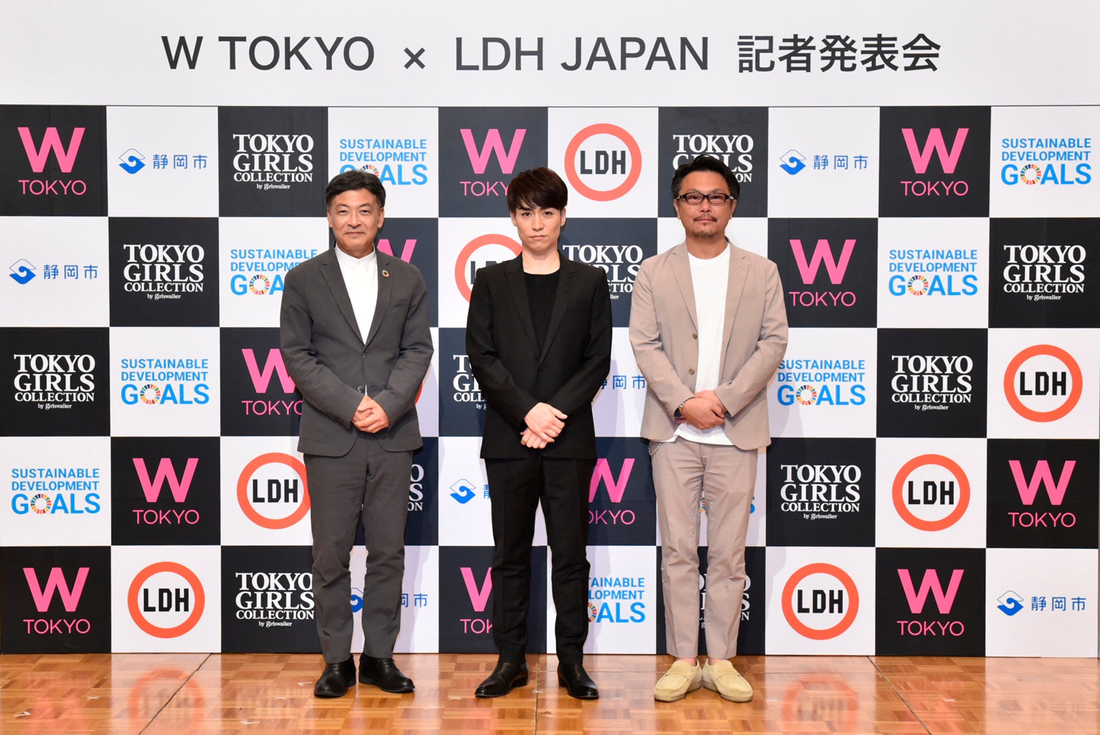 難波喬司、EXILE TETSUYA、⻘⽊充（C）W TOKYO×LDH JAPAN記者発表会