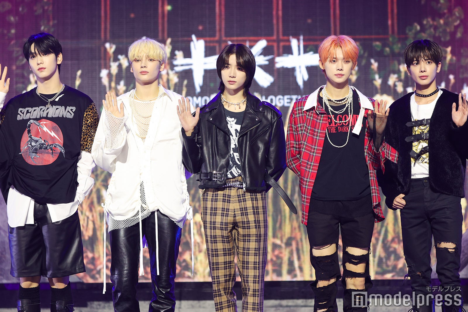 （左から）SOOBIN、HUENINGKAI、BEOMGYU、YEONJUN、TAEHYUN（C）モデルプレス