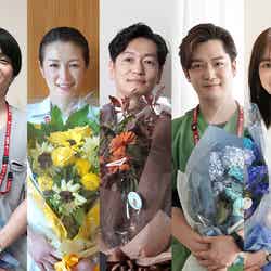 （左から）岡山天音、吉瀬美智子、井浦新、千葉雄大、生田絵梨花（C）カンテレ