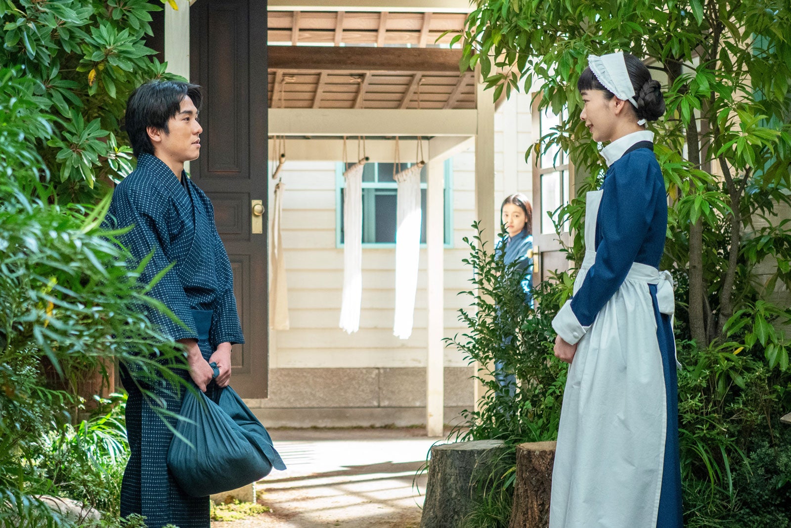 若林時英、上坂樹里、見上愛「風、薫る」第48話（C）NHK