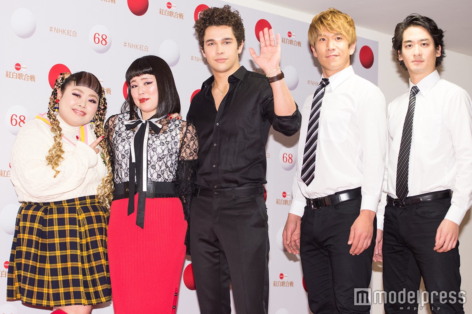 渡辺直美、ブルゾンちえみ、オースティン・マホーン、コージ、ダイキ／写真はリハーサル会見より（C）モデルプレス