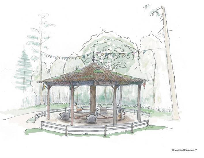 おさびし山エリアのメリーゴーラウンド遊具（C）Moomin Characters TM
