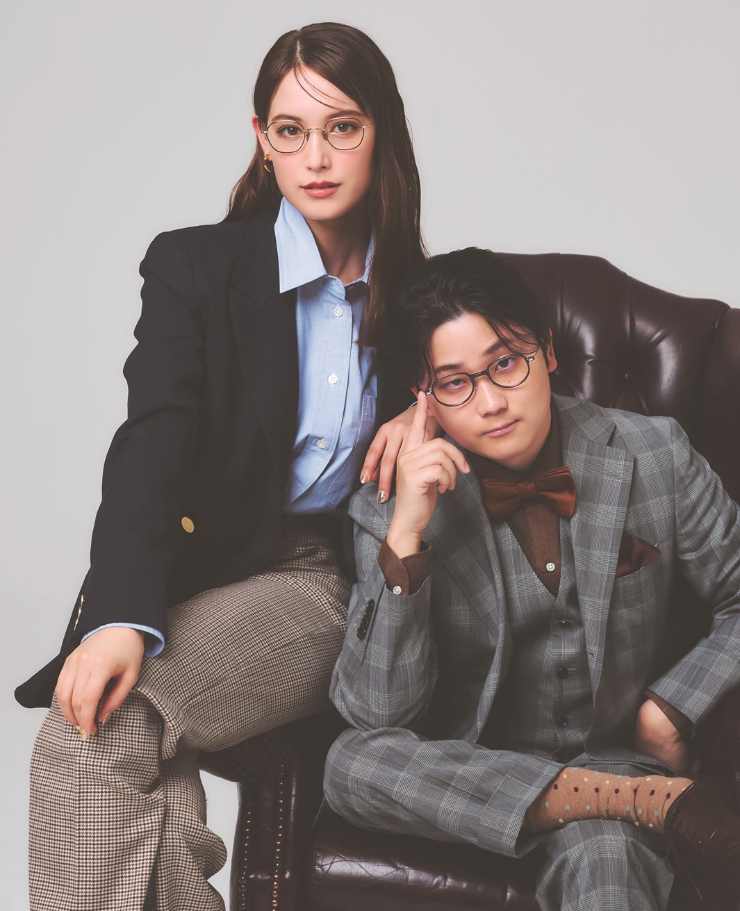 東海オンエア虫眼鏡＆トラウデン直美「名探偵コナン」対談 コナンを連想させるトラッドスタイルで登場