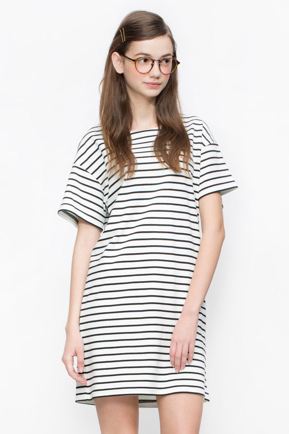 Zipボーダーワンピース「riana」5,346円（税込）