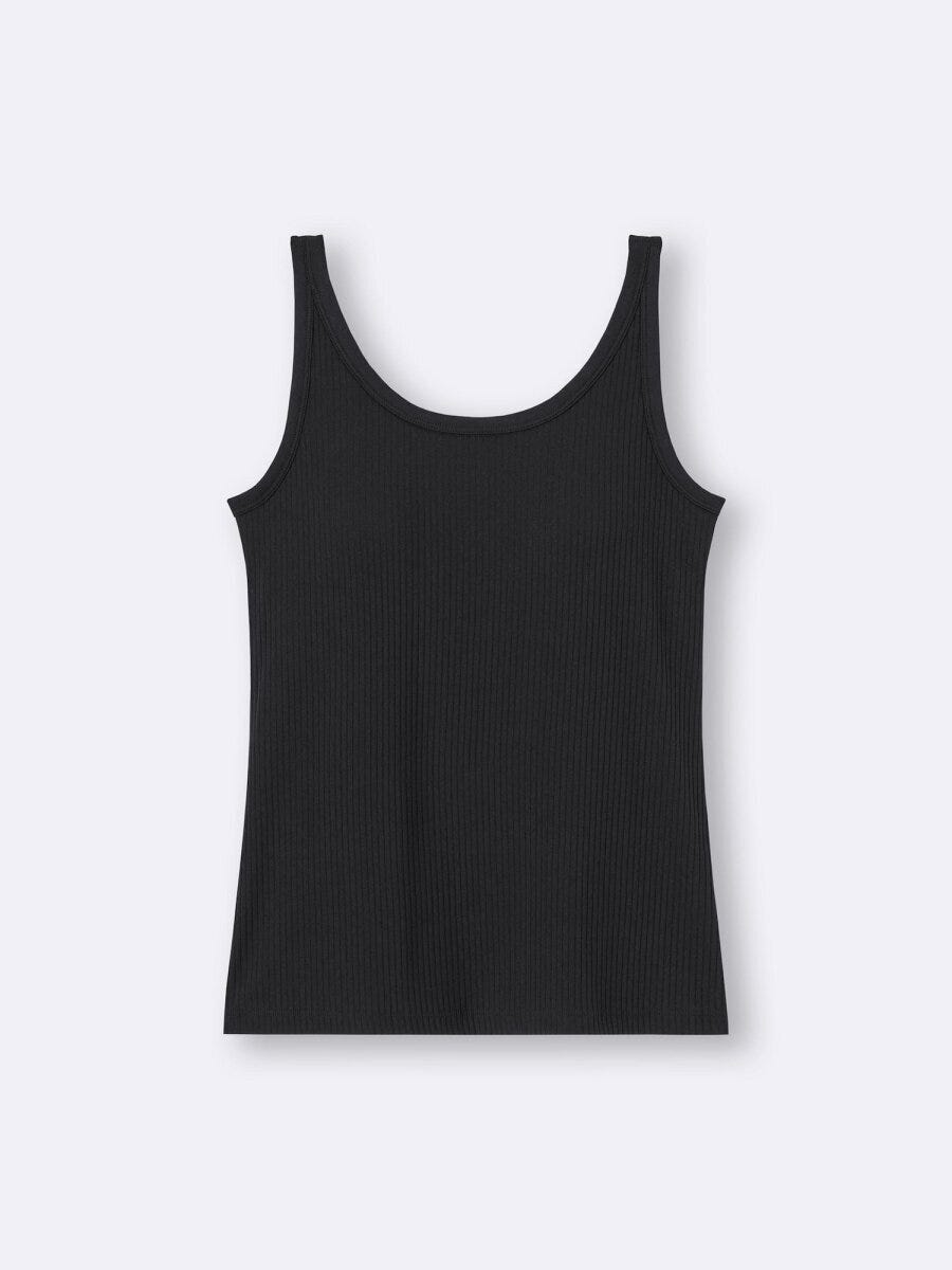 ブラフィールリブタンクトップ 2026gu春値下げ大人女性おすすめブラフィールリブタンクトップ