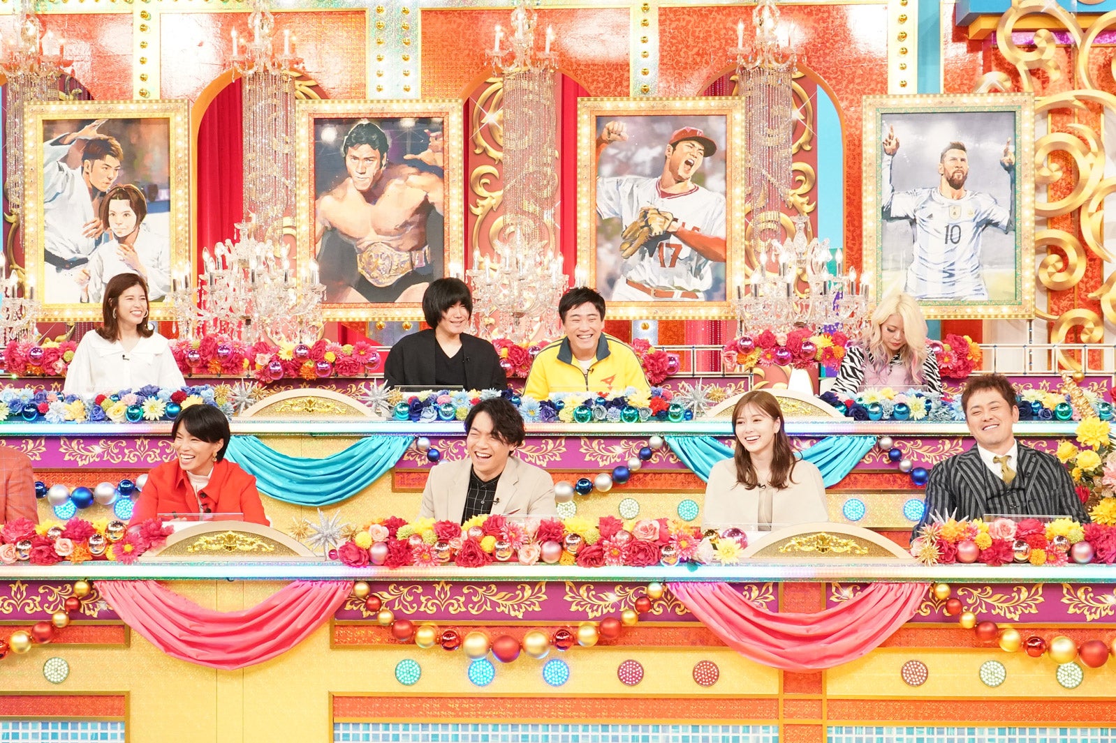 （上段左から）神田愛花、ランジャタイ、荒川（下段左から）松本薫、伊沢拓司、白石麻衣、有田哲平（C）日本テレビ