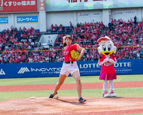 球速103キロの稲村亜美、始球式で思わぬ結果に 135キロ叩き出した樽美酒に言及