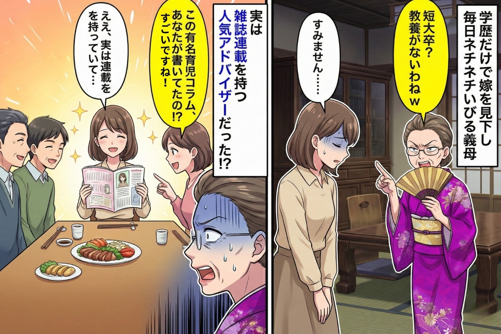 「教養がないわね」と私の学歴を見下す義母→"あること"を知って態度が豹変した話