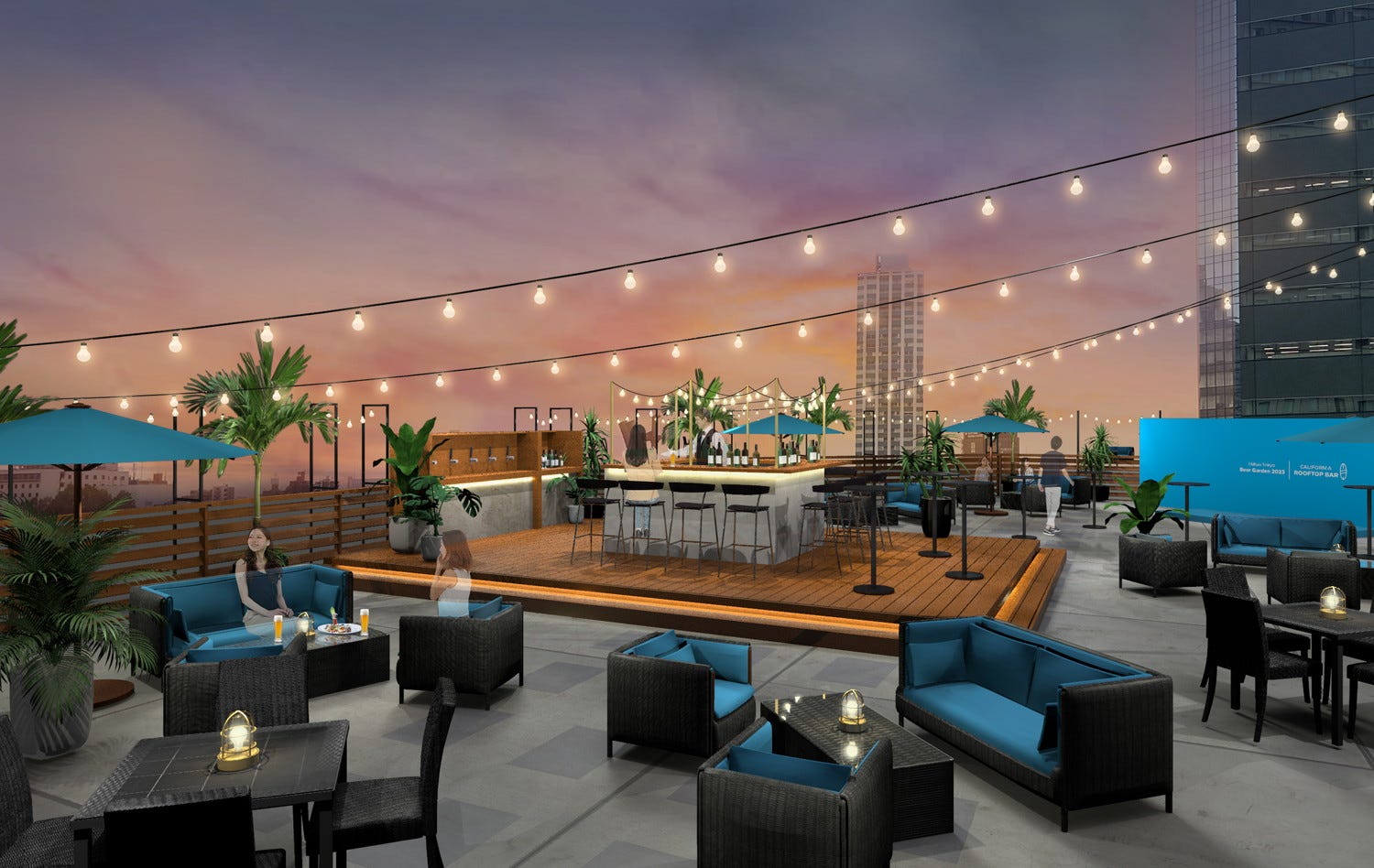 ヒルトン東京の2023年ビアガーデン、お洒落なカリフォルニアスタイルのルーフトップ空間を満喫