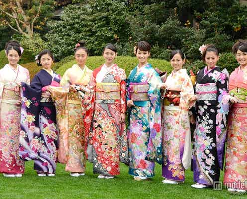武井咲、剛力彩芽らオスカー美女が艶やか晴れ着姿披露