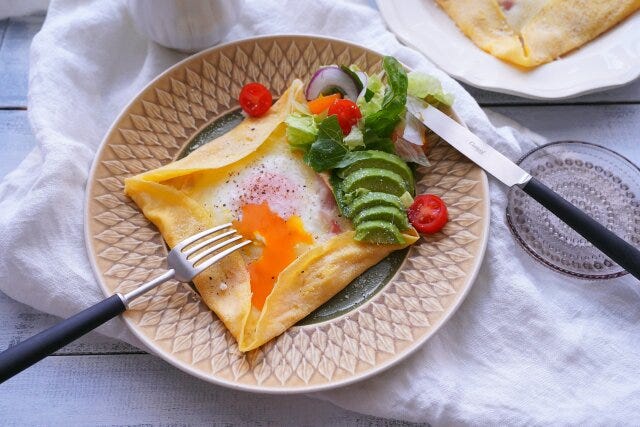 ホットケーキミックスで作るガレット　ナイフとフォーク