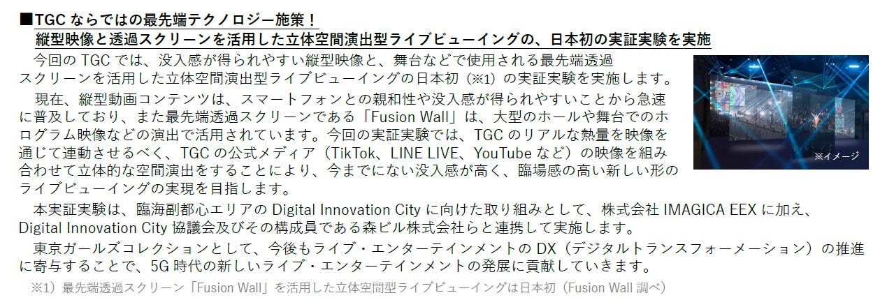 「バーチャル TGC」（提供写真）
