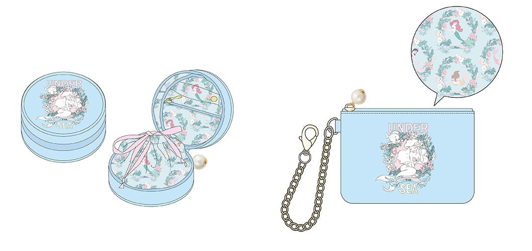 ジュエリーポーチ全1種　2,500円、パスケースポーチ全1種　1,800円※監修中のためデザインが一部変更になる可能性あり（C）Disney